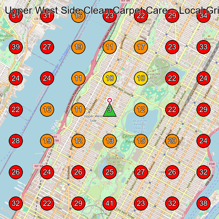 Upper West Side Clean Carpet Care GeoGrid visibility map for Carpet Cleaning Service in New York